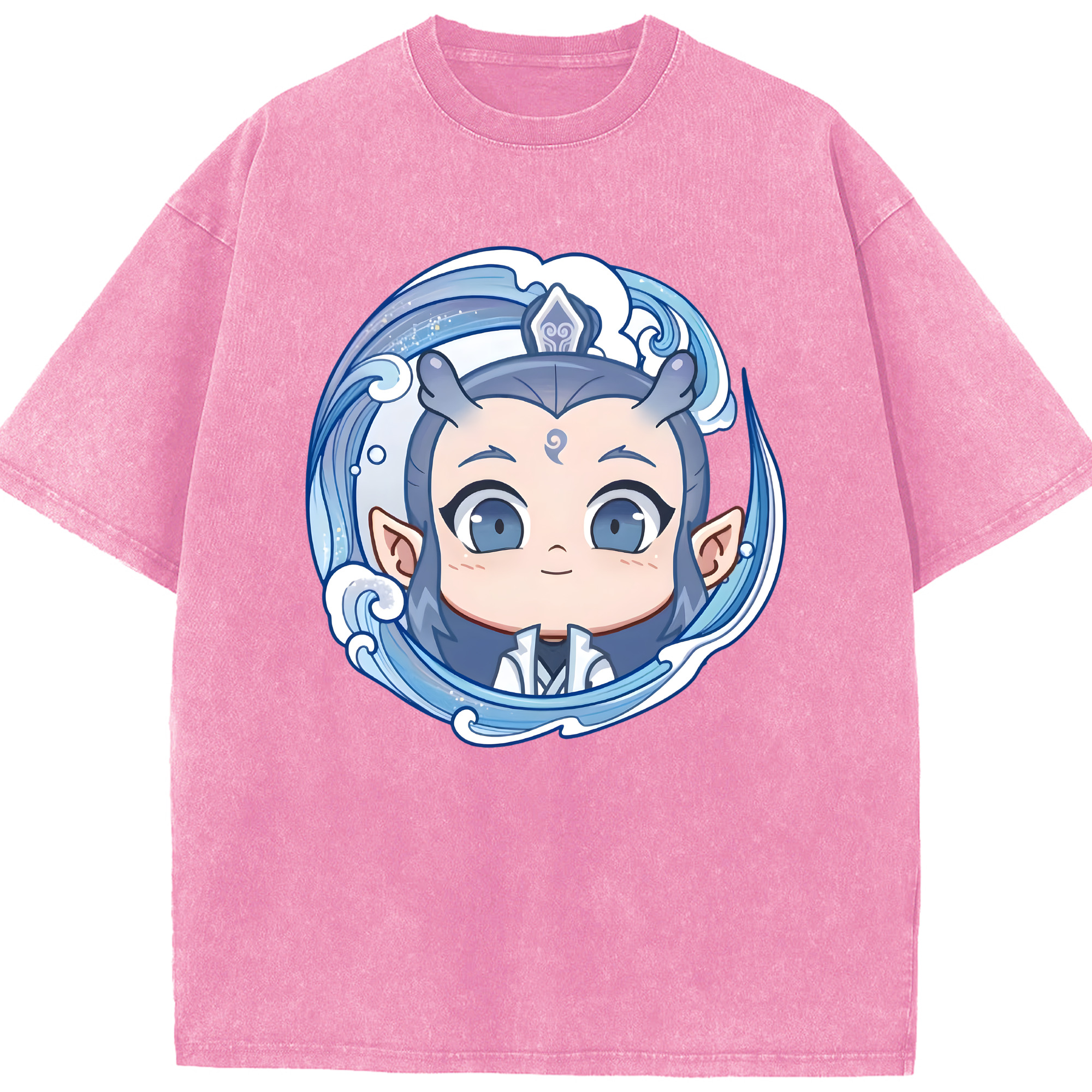 （画像用） Ne Zha 2 ナタ 魔童の大暴れ 綿100% ヴィンテージ風 半袖Tシャツ（フロントプリント）